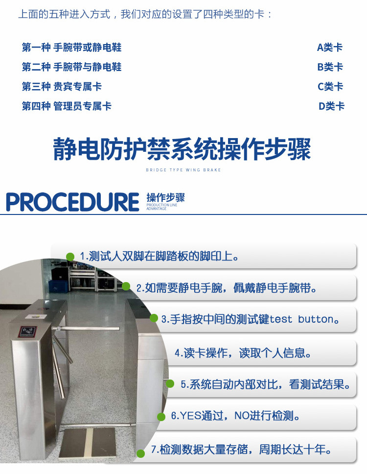 静电无尘车间esd防静电三辊闸翼闸摆闸闸机刷卡人脸识别门禁系统