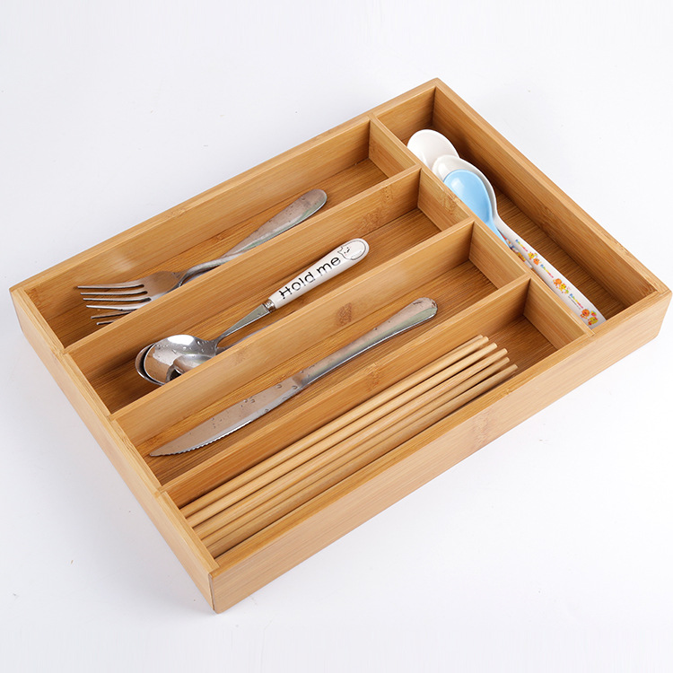 厨房收纳盒餐具刀叉盒抽屉分隔整理储物盒伸缩刀具盒z木制收纳盒