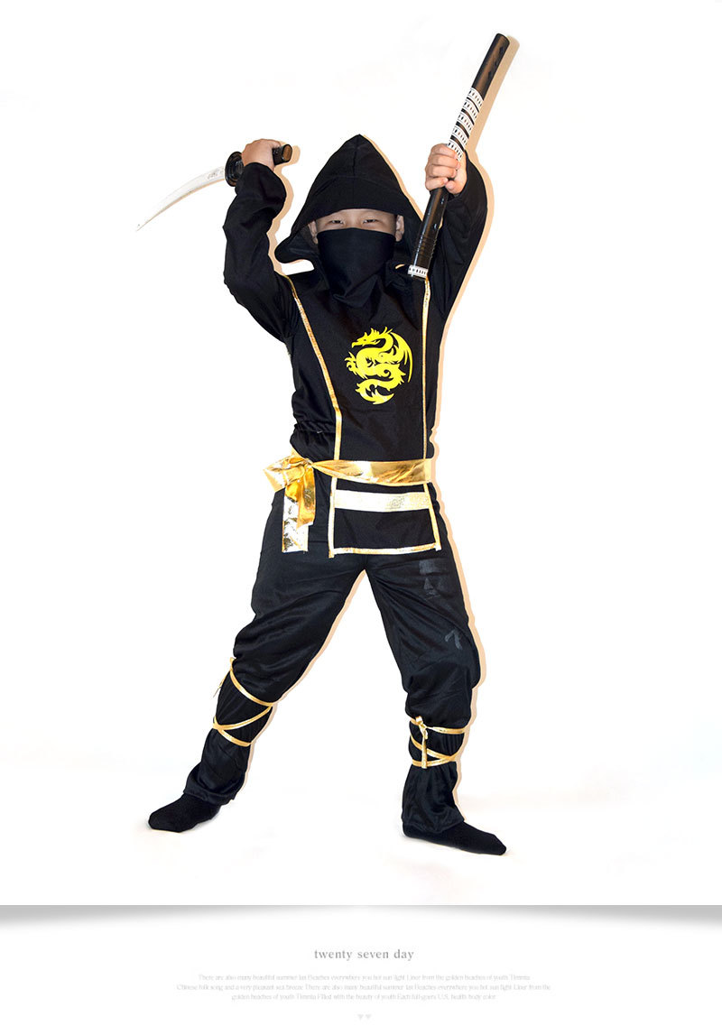 新款cos万圣节服装儿童演出服日本儿童火影忍者服装 武士刀 衣服