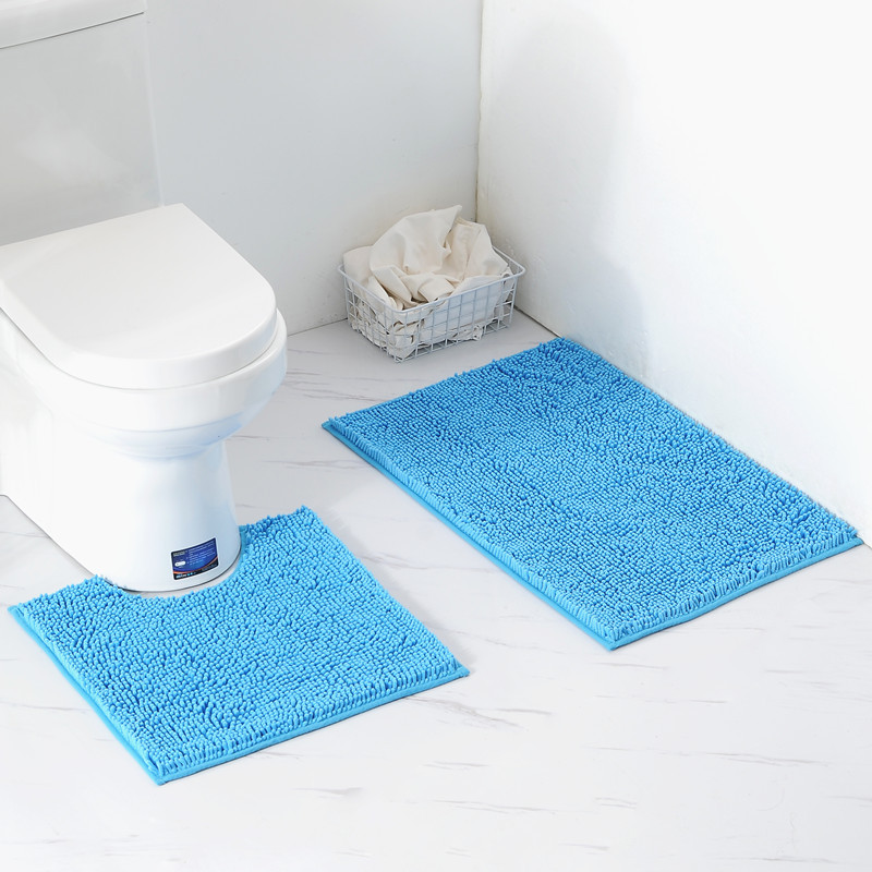 Chenille Plush Carpet Bathroom Two-Piece Floor Mat Bathroom Absorbent Bathroom Non-Slip Chenille Floor Mat