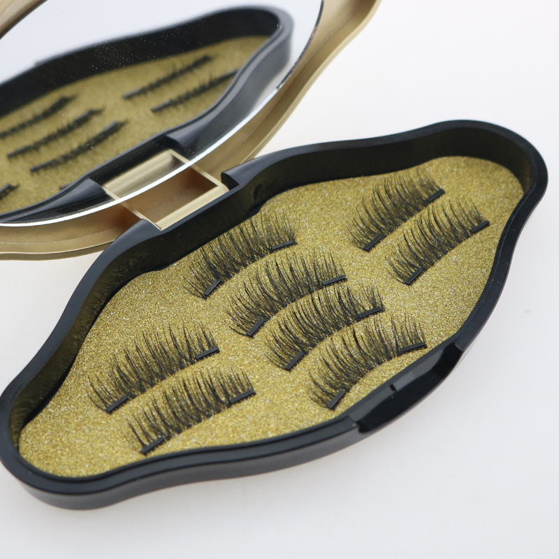 全眼双磁长款磁铁假睫毛磁性吸力吸铁石眼睫毛复古盒免胶假睫毛