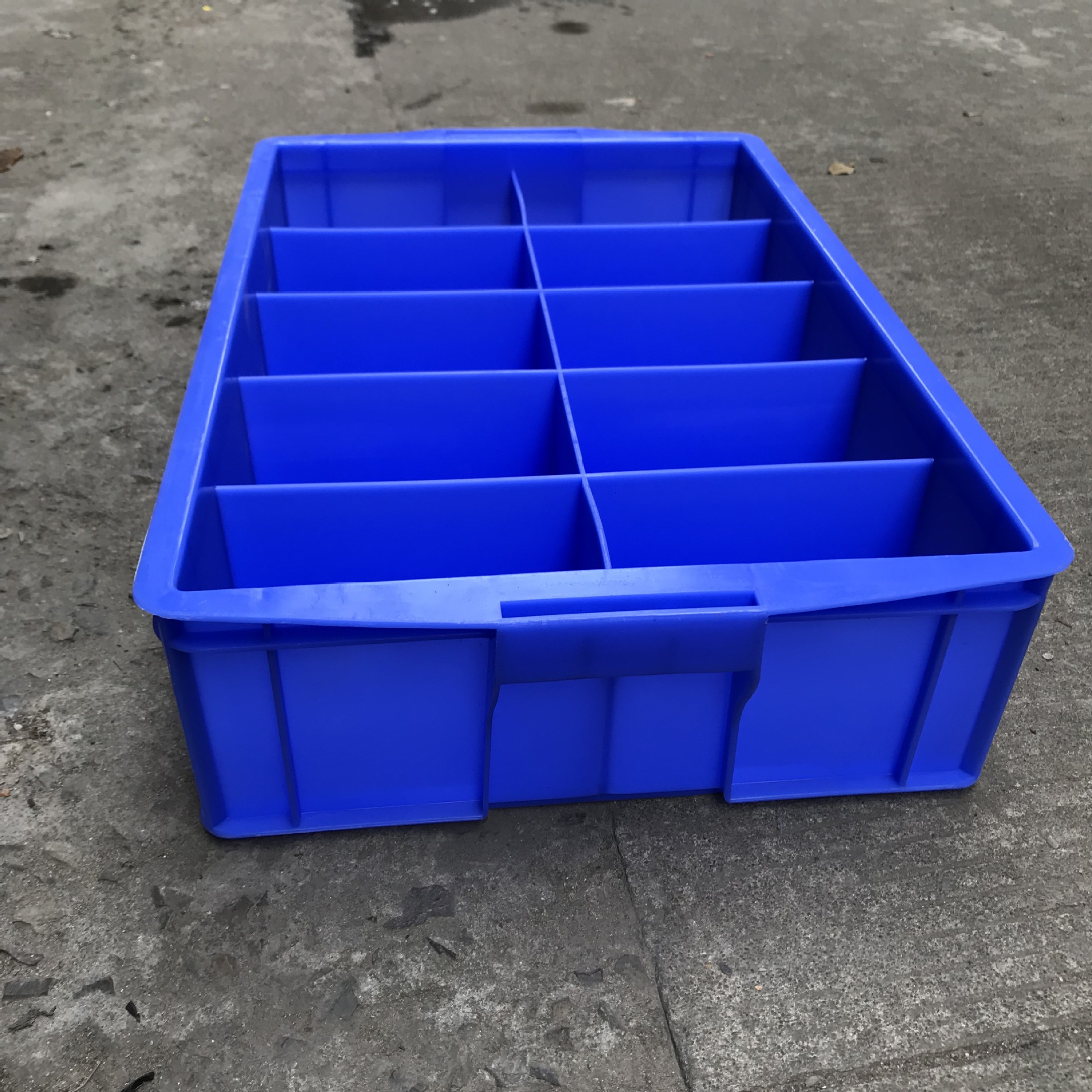 蓝色分隔式零件盒分格箱 塑料周转箱收纳盒 五金分类盒元件盒