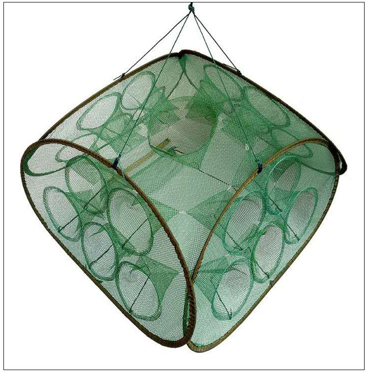 加厚捕鱼网圆形13孔鱼笼 加厚密眼捕鱼鱼护网折叠捕鱼网
