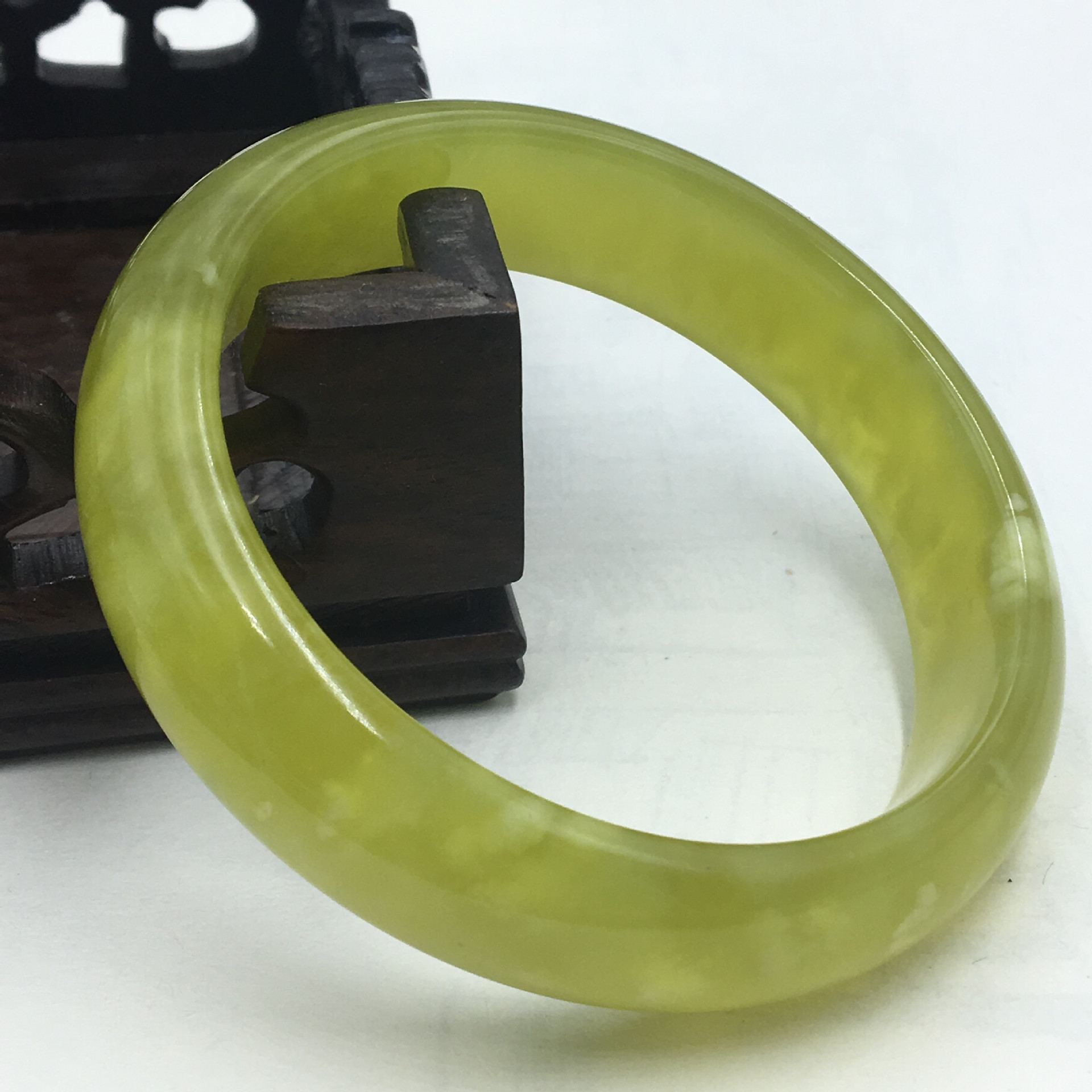 东北辽宁岫岩玉手镯a货冰种飘花玉镯老料手镯玉石镯子