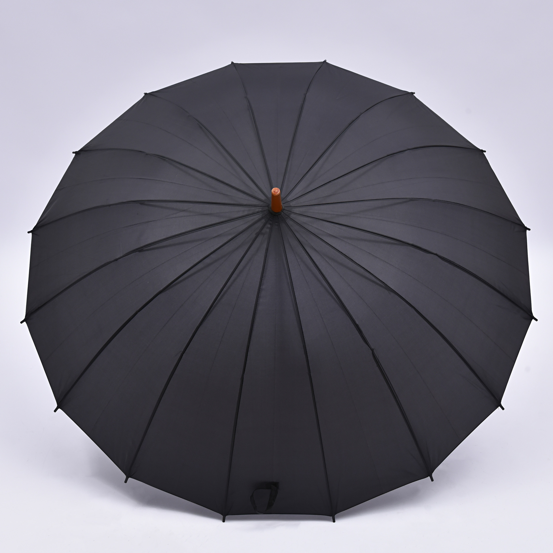 厂家直供防风加固 钢骨长柄伞大黑伞晴雨伞 弯柄直柄商务伞批发