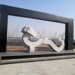 厂家专业制作 汉白玉如意 广场雕塑摆件 根据设计图样定制