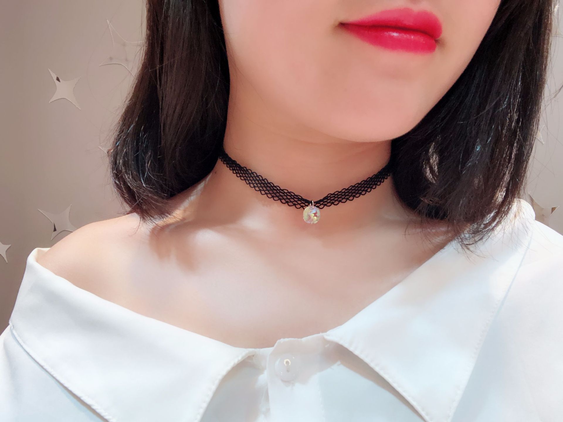 choker锁骨链韩版脖子饰品颈带项圈女脖颈简约学生黑颈链短款项链