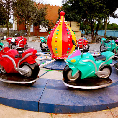 主题游乐场设施轨道类旋转摩托竞赛儿童小型游乐设备广场摩托竞速