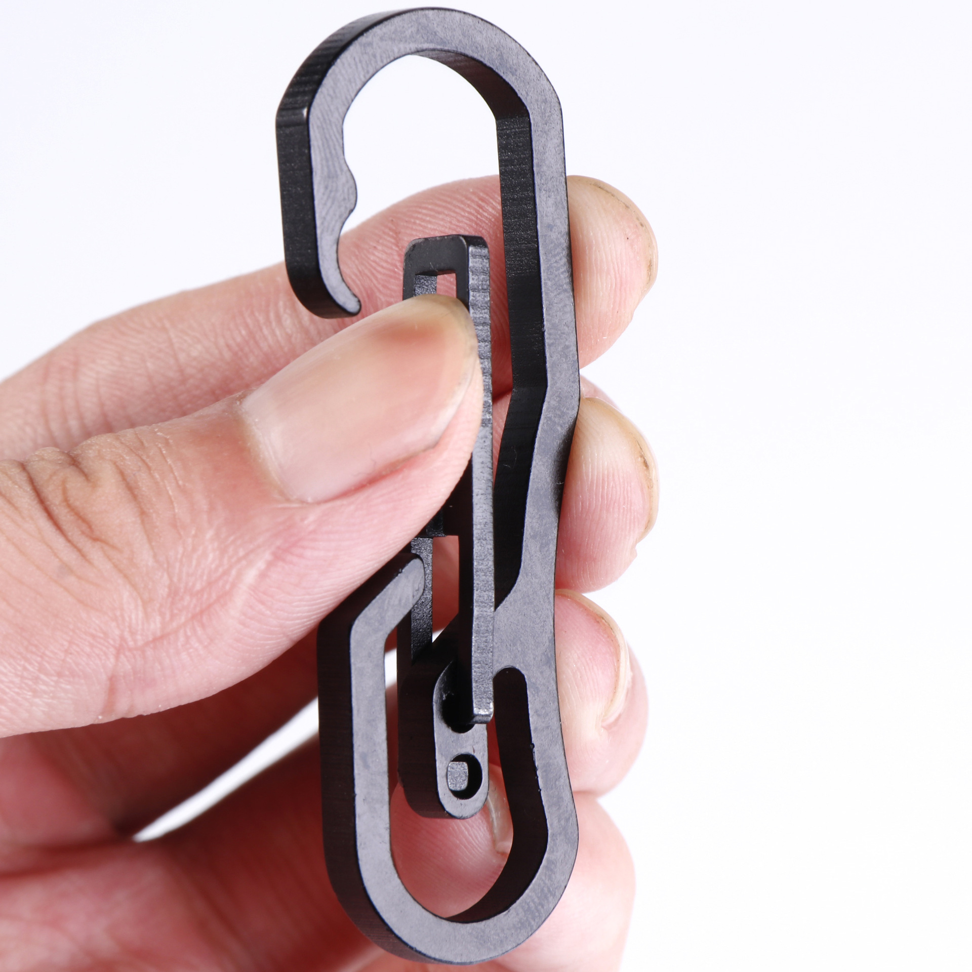 edc便捷机械师按压钥匙扣不锈钢弹性环型快挂户外多功能登山扣