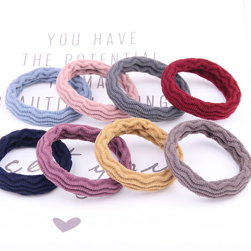 Jacquard Hair Band Towel Ring Thick High Elastic Seamless Creative Style Hair Rope Hair Rope Rubber Band Korean Style Wave Mesh