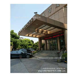 制作铝合金钢化玻璃雨篷 铝合金门庭 双层8*8夹胶玻璃门头雨棚