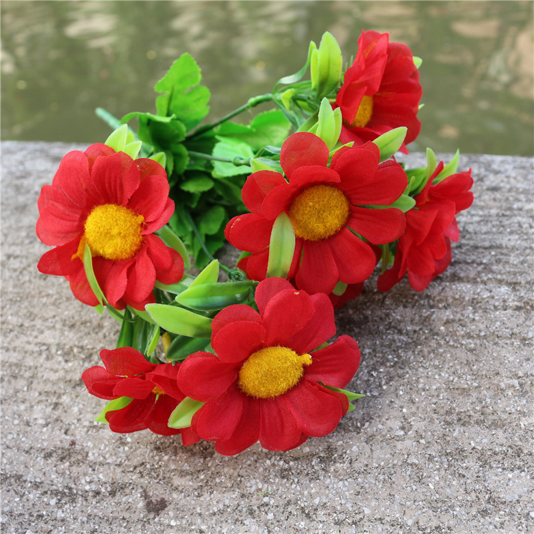 工厂直销仿真花 假花小花 家居装饰户外花7叉樱花小花