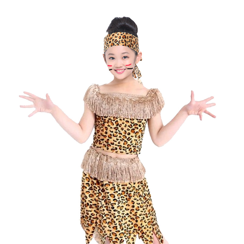 万圣节儿童节猎人野人演出服装表演服聚会服饰