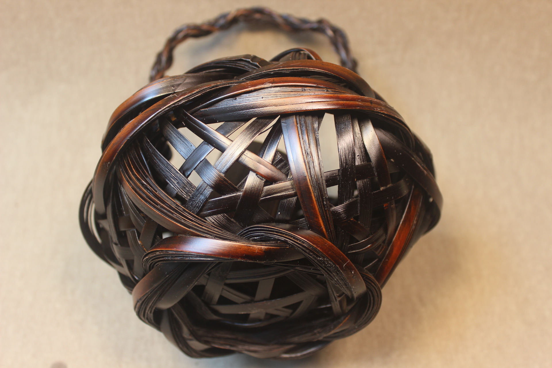 日式竹编花器 仿古花篮 竹工艺品 竹制品竹篮子传统花艺插花篮