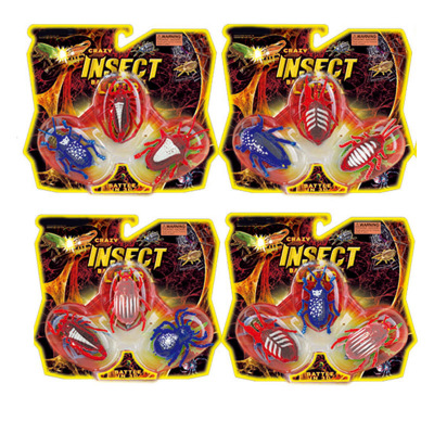 幼儿园早教认知昆虫模型玩具电动灯光换壳跳跳虫(1虫 2壳)027239