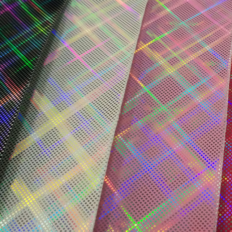 幻彩炫彩镭射pvc革 四角星点点镜面pu箱包面料鞋材女包皮革可定制