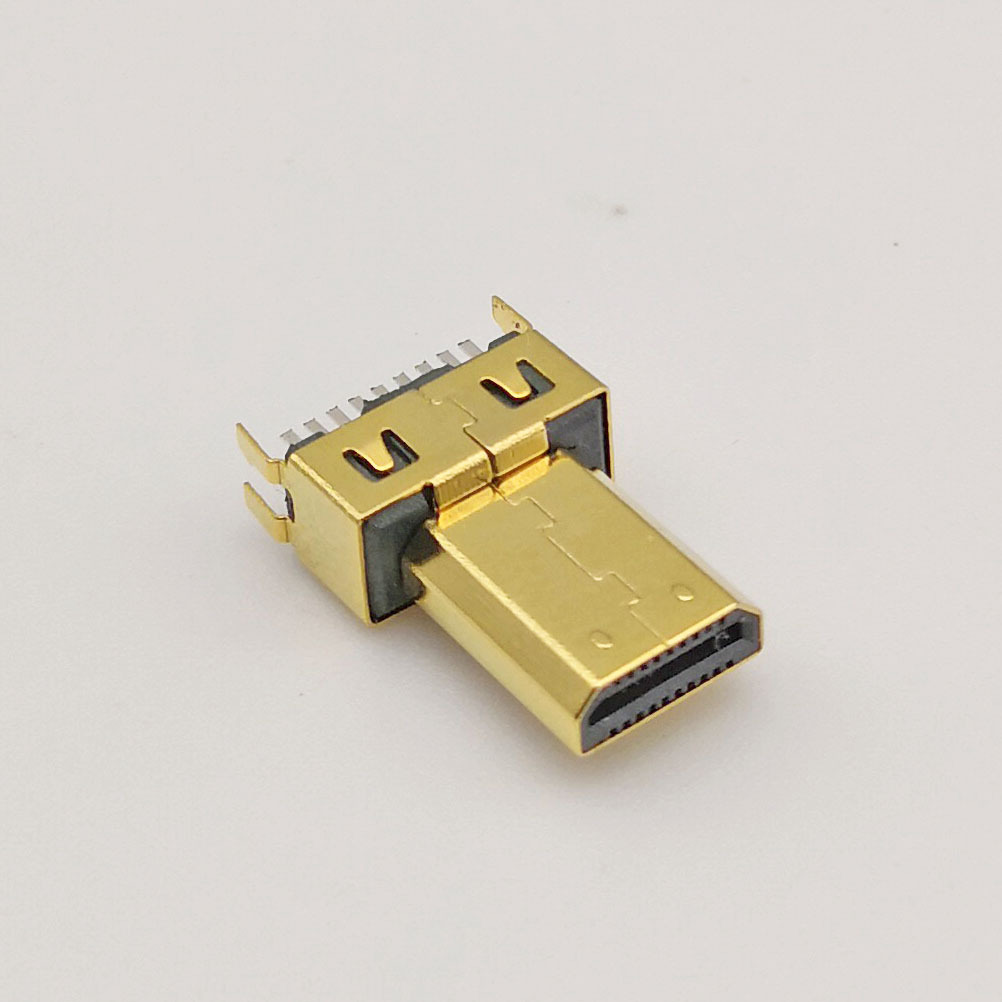 micro hdmi 夹板式公头 hdmi d型公头连接器