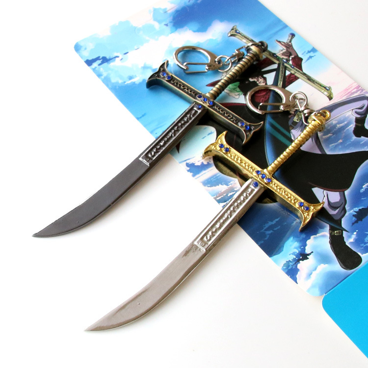 动漫周边海贼王鹰眼米霍克武器黑刀钥匙扣配饰挂件挂扣 sk-j0208