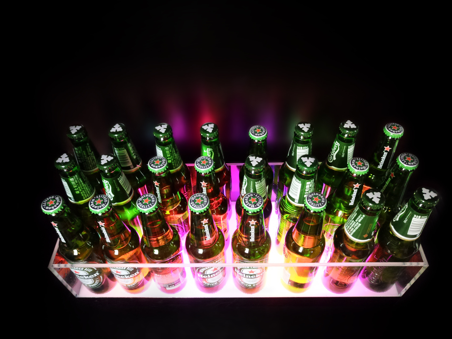 酒吧ktv充电亚克力方形6支9支12支24支装啤酒鸡尾酒发光冰桶酒槽