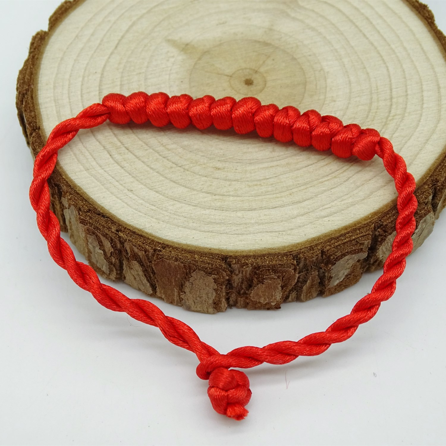 手工编织金刚结情侣手绳 本命年生肖宝宝转运红绳手链