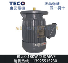 TECO东元电机180W 立式B5 AEVF TVGH63 0.25HP刹车制动马达0.18KW