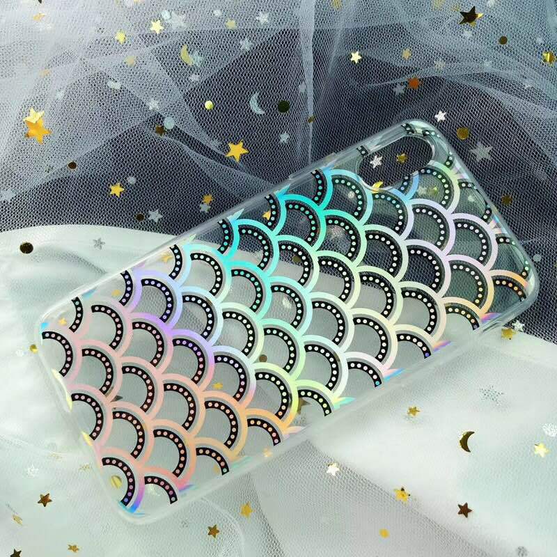 iphonex镭射贝壳imd手机壳苹果6s/7/8plus梦幻炫彩冰淇淋菠萝软套