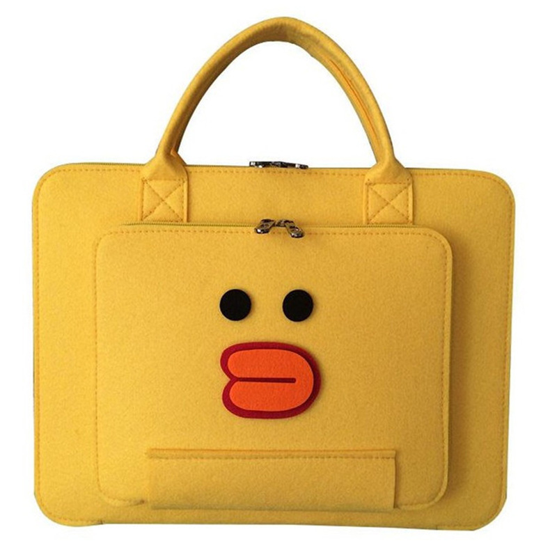 布朗熊笔记本电脑包手提12/13/14寸15寸男女羊毛毡内胆包定制