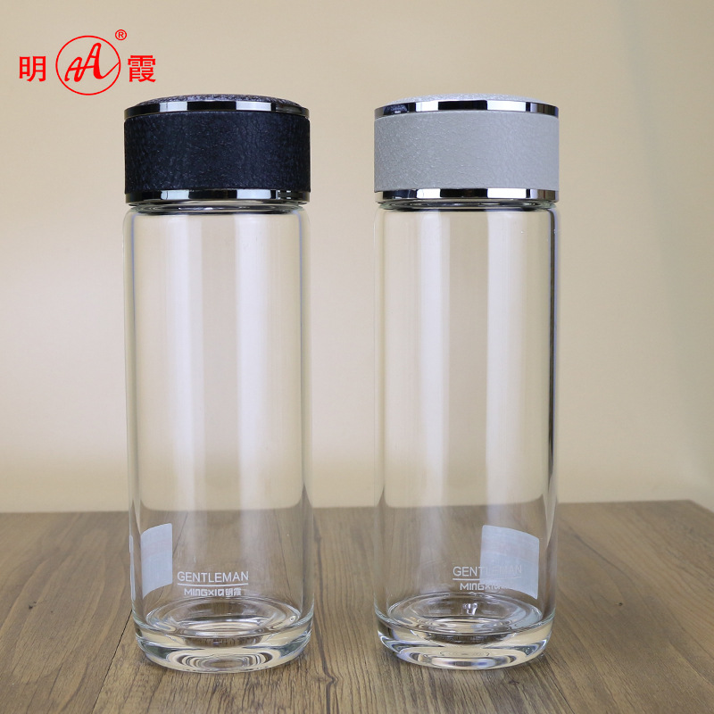 正品明霞3112单层玻璃杯茶杯杯子密封防漏广告杯批发定制印字logo