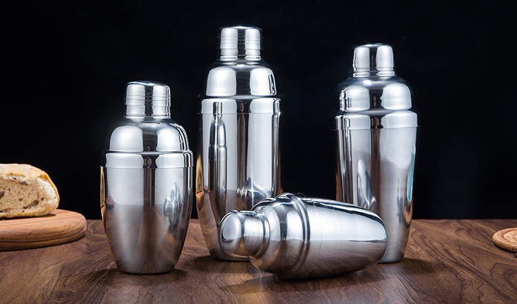 不锈钢雪克杯 调酒器 鸡尾酒摇杯 奶茶壶 250 350 530 750ml