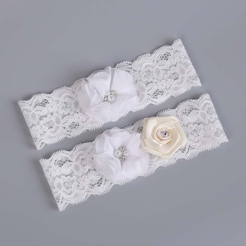 欧美新娘袜带 蕾丝盘花大腿环 婚纱配件亚马逊爆款 厂家直销
