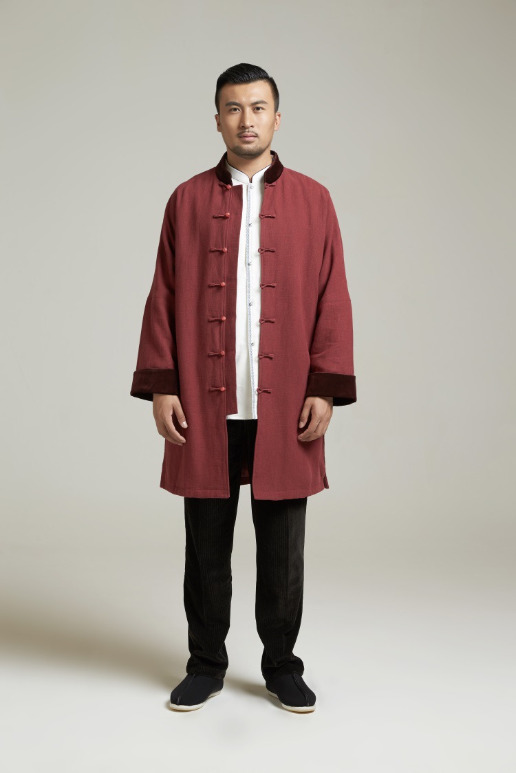 神凌 冬季唐装男外套外套中式棉袄中长款上衣 厚实保暖 14582