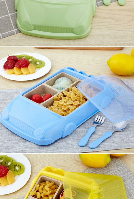 批发不锈钢儿童快餐盒304 幼儿园小孩卡通分格便当盒餐盘饭盒