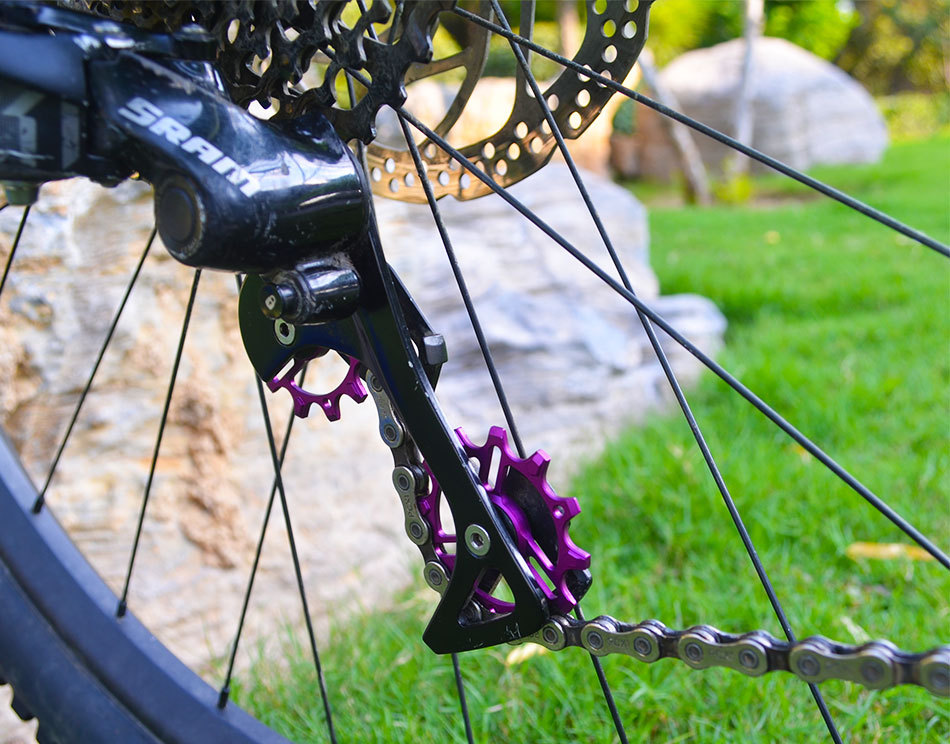 自行车导轮12t 14t后变速器轮滑轮铝合金cnc公路自行车导向轮齿轮