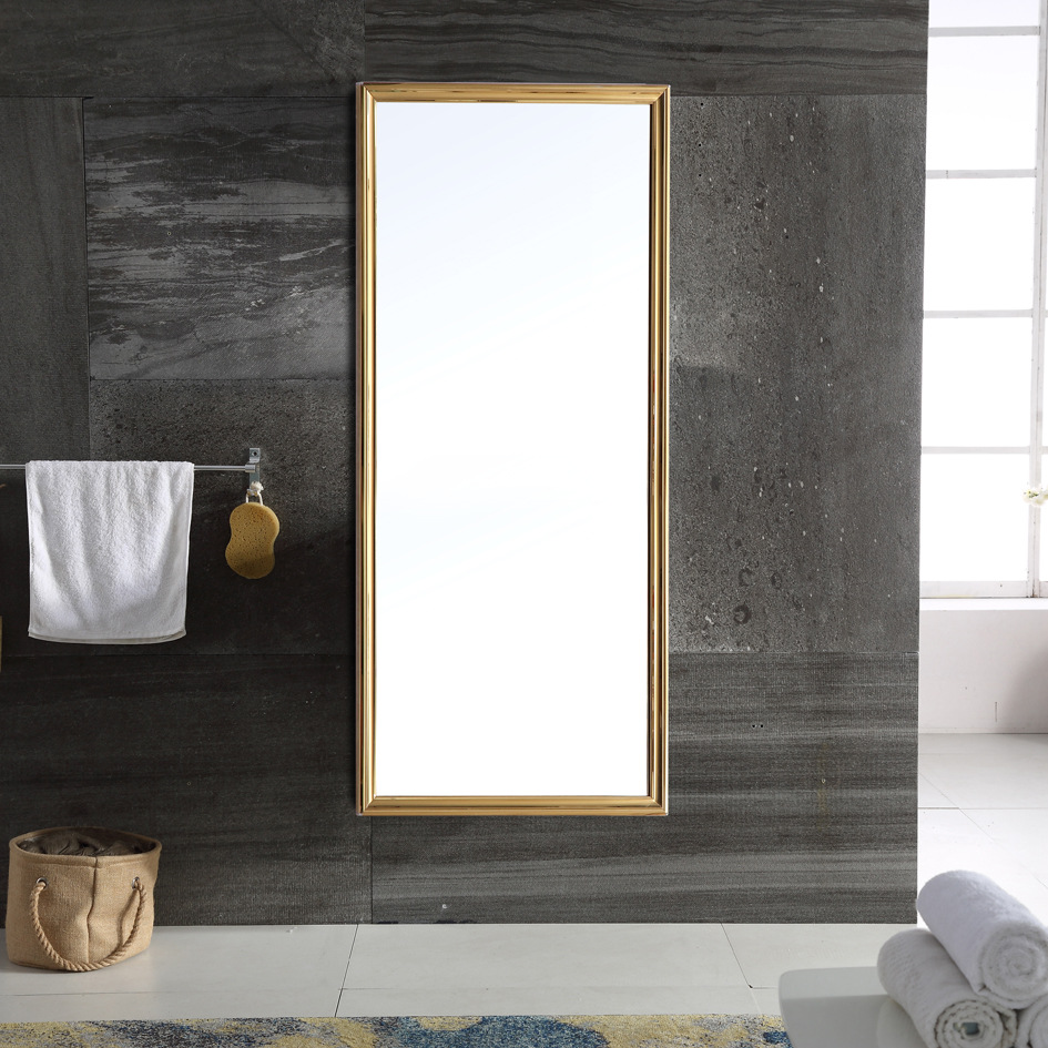 家居服装店试衣大镜子不锈钢全身镜 卧室壁挂落地穿衣镜酒店装饰