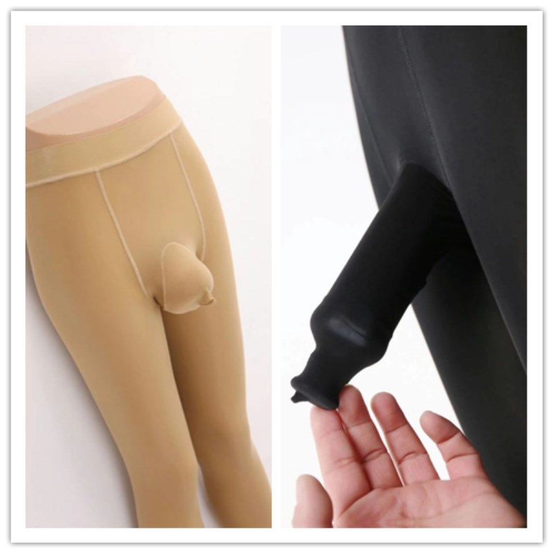 男士裤袜春夏季肉色连裤袜薄款加大码神裤性感情趣开口jj套丝袜子