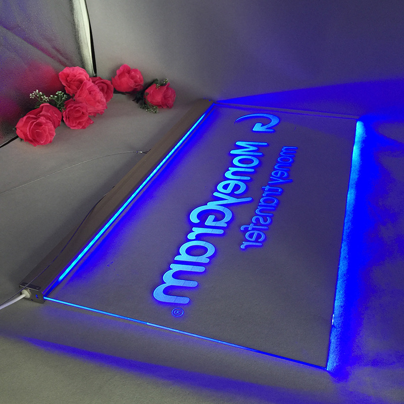 led亚克力发光广告牌 亚克力指示牌 led发光牌 透明le