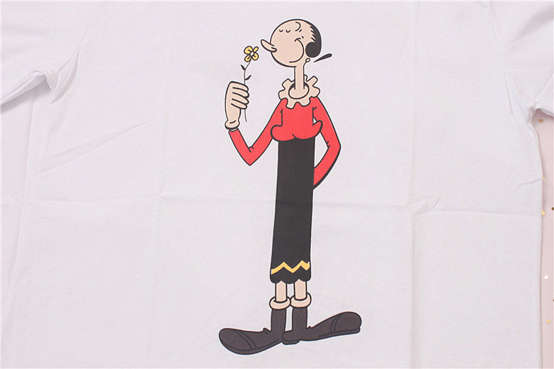 情侣tee 大力水手popeye 奥利佛oliveoyl卡通印花短袖~宽松