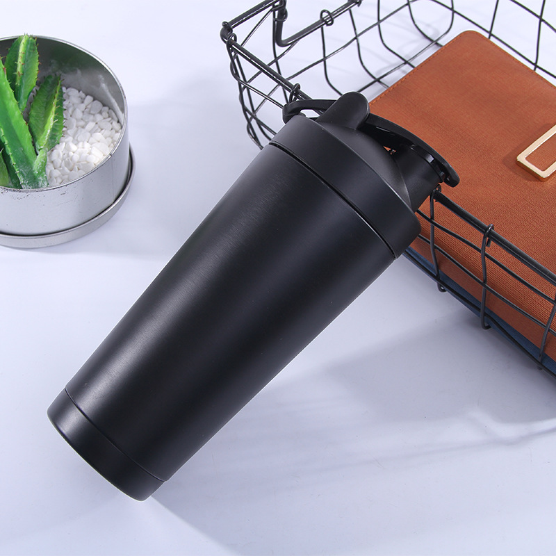 新款创意304不锈钢蛋白粉摇摇杯户外运动水壶双层真空保温杯定制