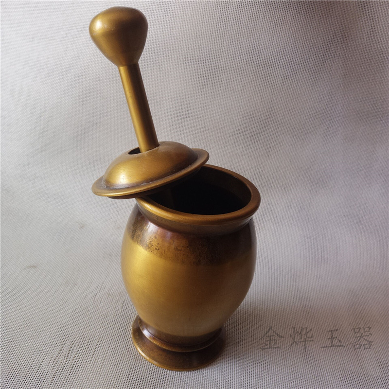 精品黄铜实心药杵捣蒜器药罐中药药杵23cm加厚 厂家直销批发