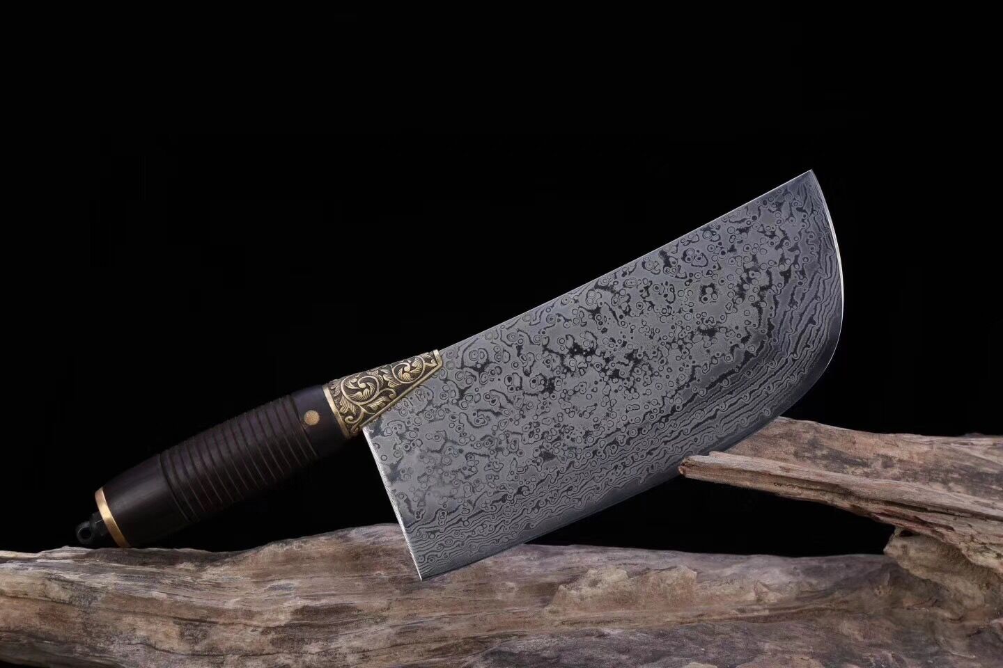 龙泉菜刀家用古法工艺锻打花纹钢菜刀切片刀厨房菜刀厨师刀