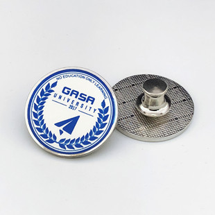 个性定制环球grsr组织贸易礼品金属徽章 圆形贴纸透明漆镍色胸章