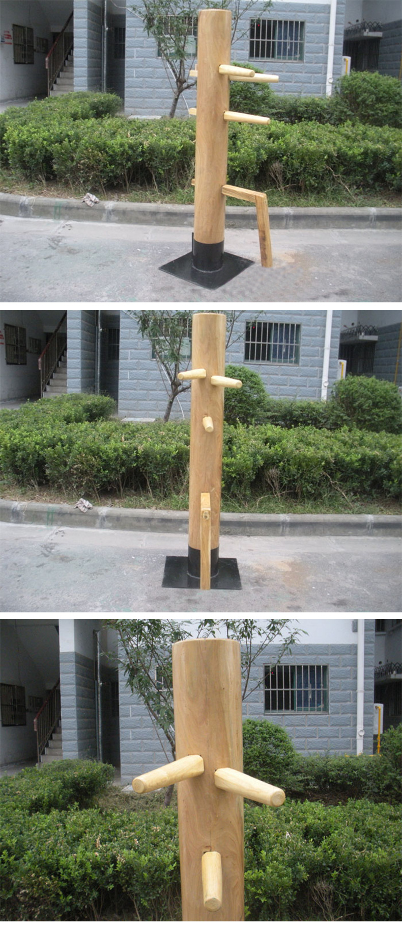 终生质保 超硬槐木咏春拳木人桩 立式吸盘落地式武术木桩家用武馆
