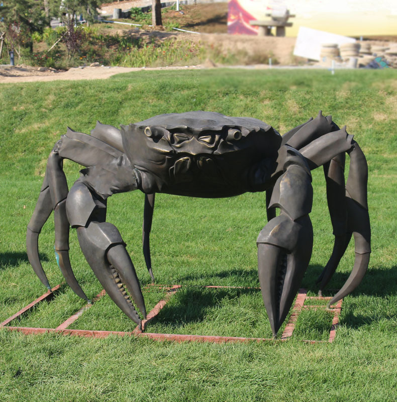 热销铜螃蟹摆件 黄铜铸造大闸蟹动物雕塑 厂家直销