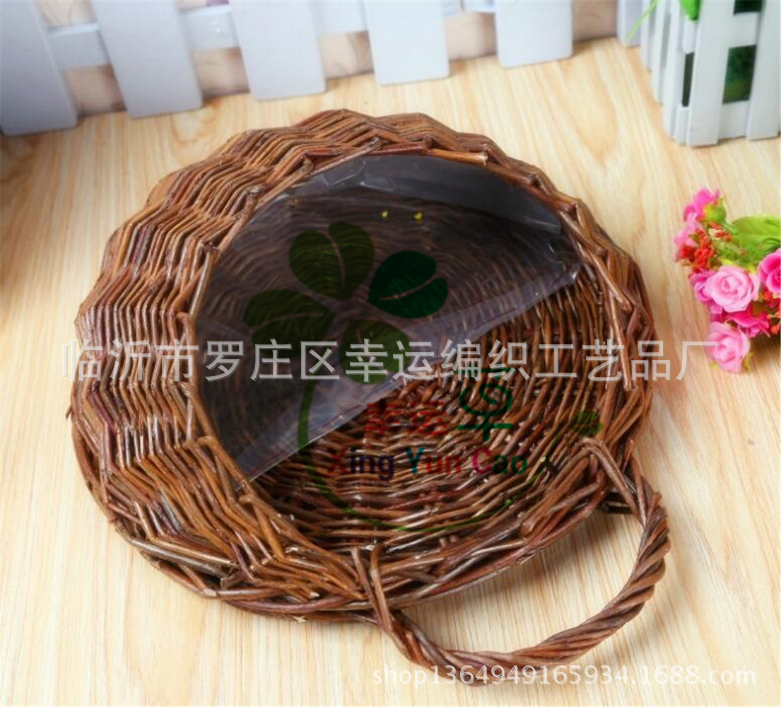 Best Seller in Europe and America Popular Natural Wicker Woven Wicker Braided Ornament Wicker Plant Planting Flower Basket Succulent Flower Pot