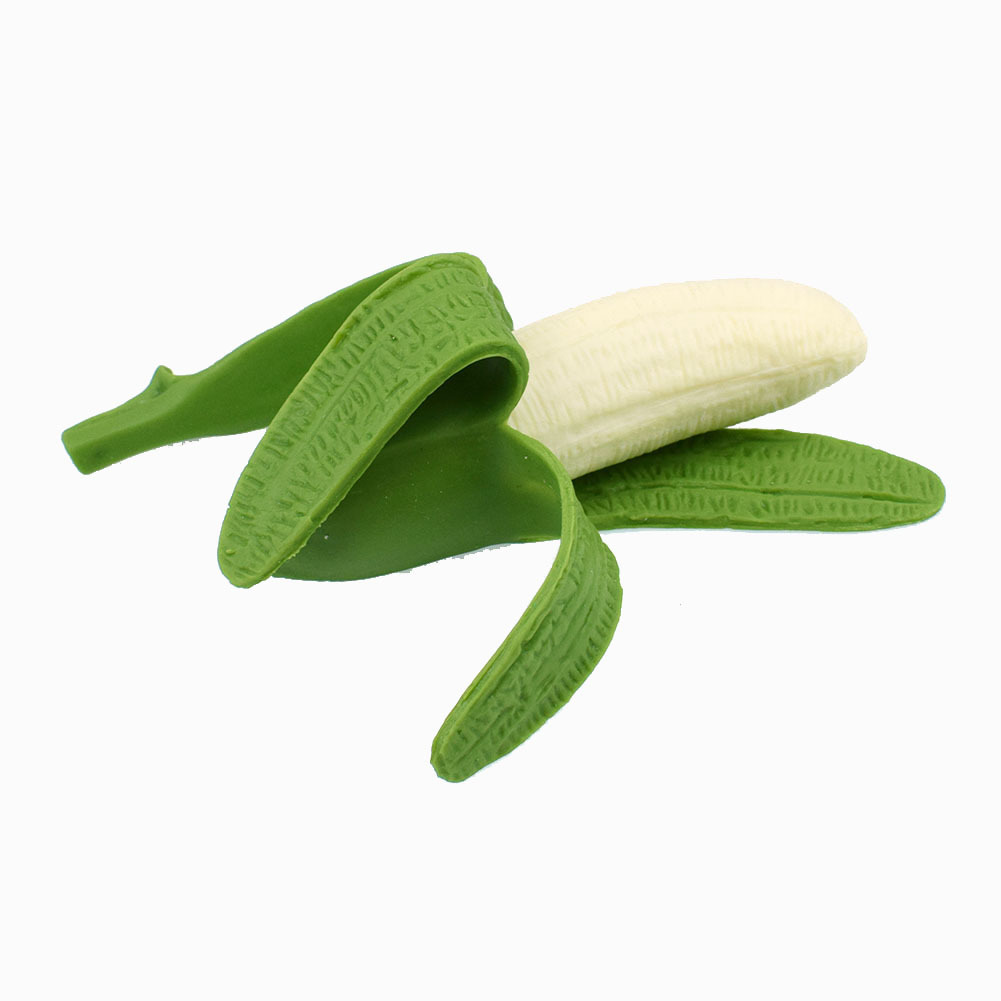 逼真的拨开皮的绿色皮香蕉玩具恶作剧搞笑仿真香蕉软胶玩具