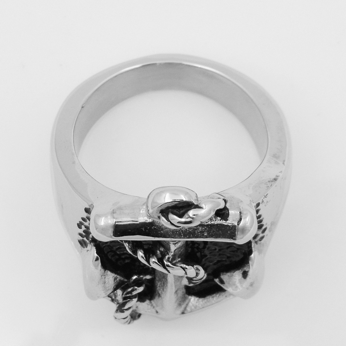 不锈钢钛首饰嘻哈朋克 船锚戒指来图来样加工 私人定制戒子饰