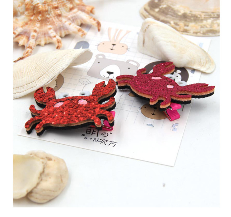 韩版可爱儿童卡通螃蟹发夹头饰动物软萌创意边夹女童刘海夹顶夹