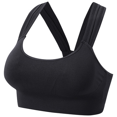 新款双肩带美背运动内衣女秋季无钢圈跑步文胸防震聚拢定型bra