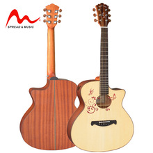 蝴蝶图案木吉他高品质厂家直销定制款41寸民谣木吉他