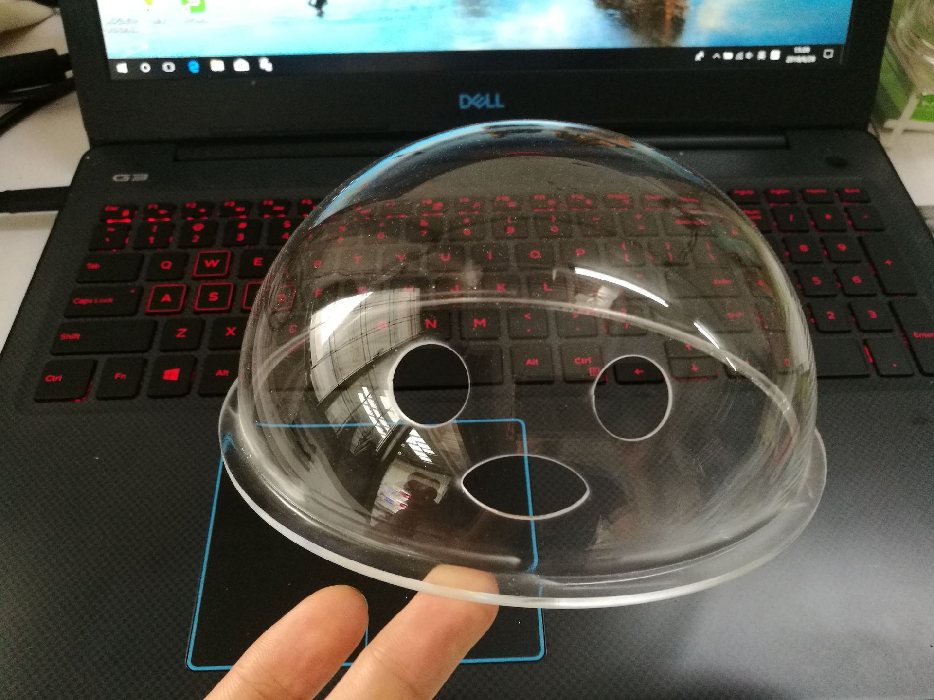 有机玻璃亚克力笑脸三孔宠物包透明半球罩 太空罩